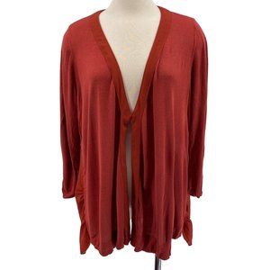 Soft Surroundings open front cardigan size 1X rust Semi sheer back spring cruise